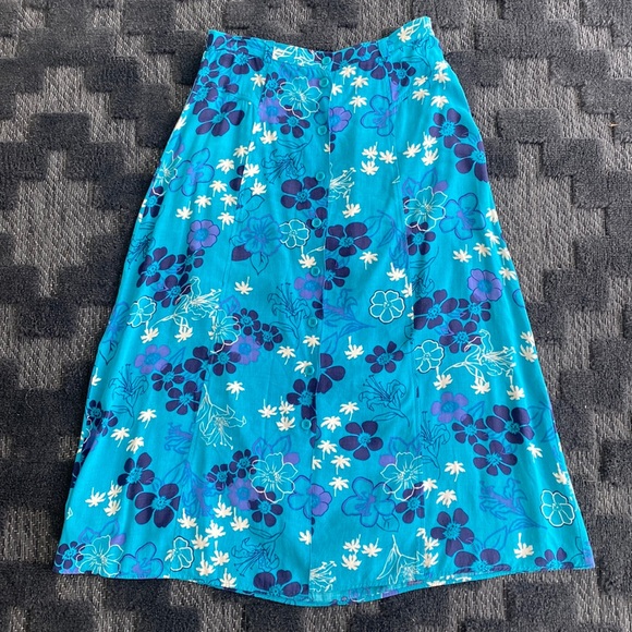 Vintage A-Line Hawaiian Flower Skirt| Sag Harbor - Picture 1 of 7